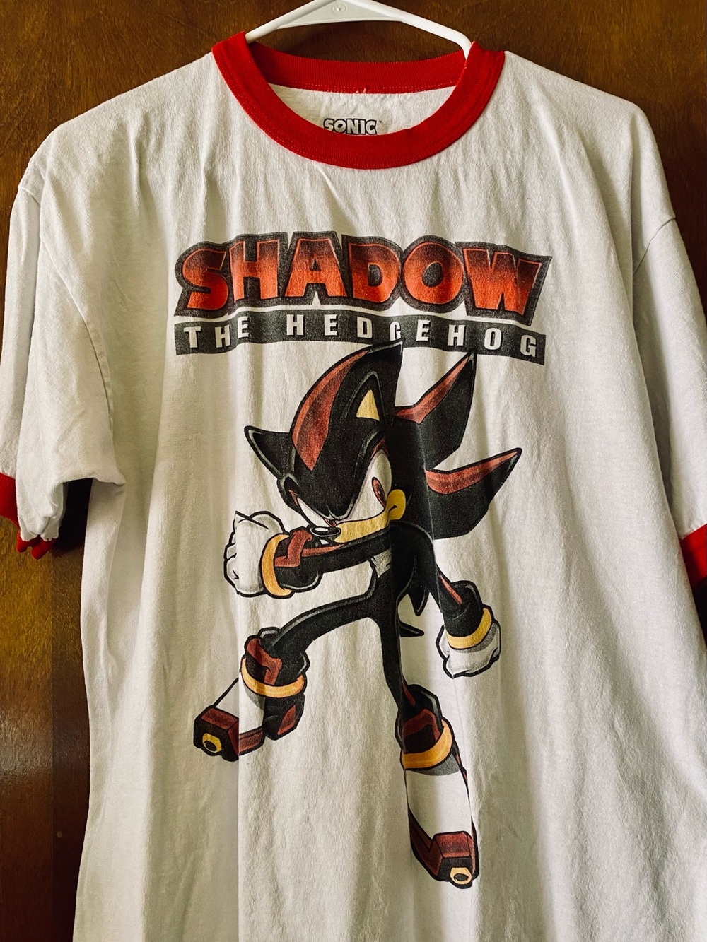 Sonic Shadow the Hedgehog White & Red Short Sleeve Tee